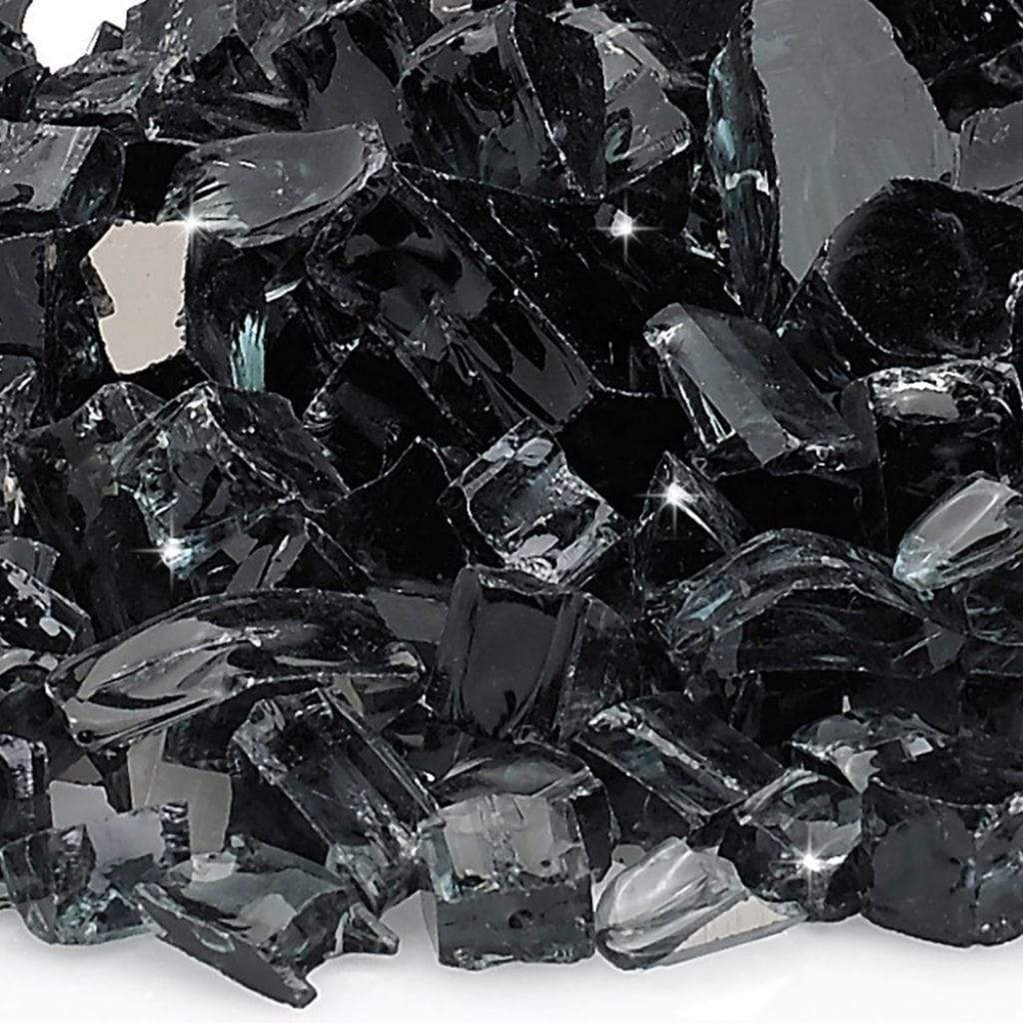 21 Lbs. Onyx Reflective Crushed Fire Glass Media