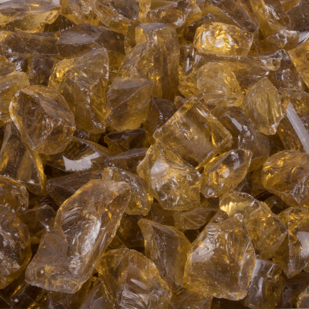 200 lbs. Amber Non-Reflective Fire Glass Media
