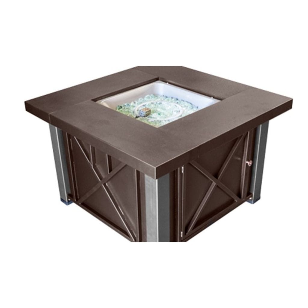 AZ Patio 38" Bronze/Stainless Steel Propane Decorative Fire Pit