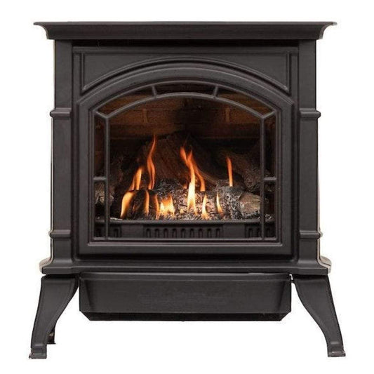 Breckwell BH32VF 26" Black Finish Freestanding Millivolt Control, Natural Gas Vent Free Cast Iron Stove With Logs