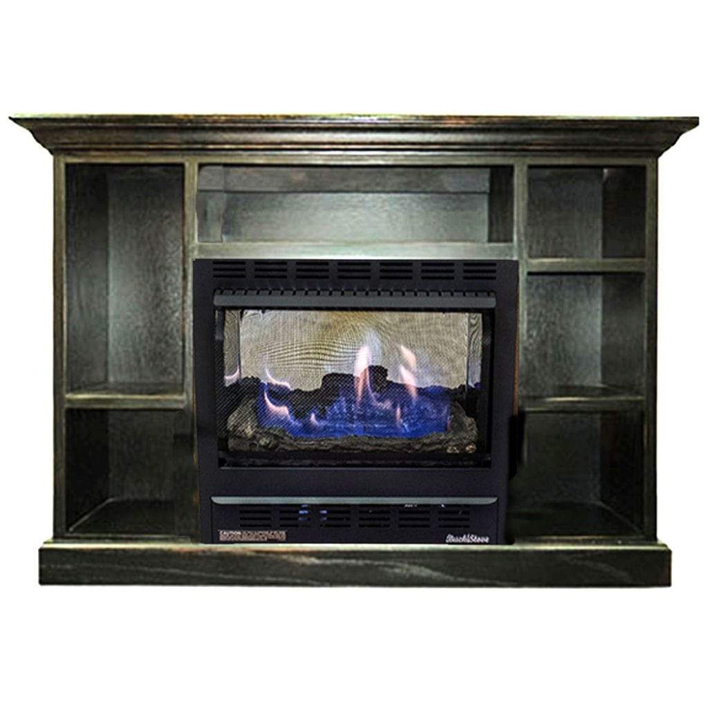 Buck Stove Model 1127 Prestige Gas Stove Combo With Marble Black Mantel