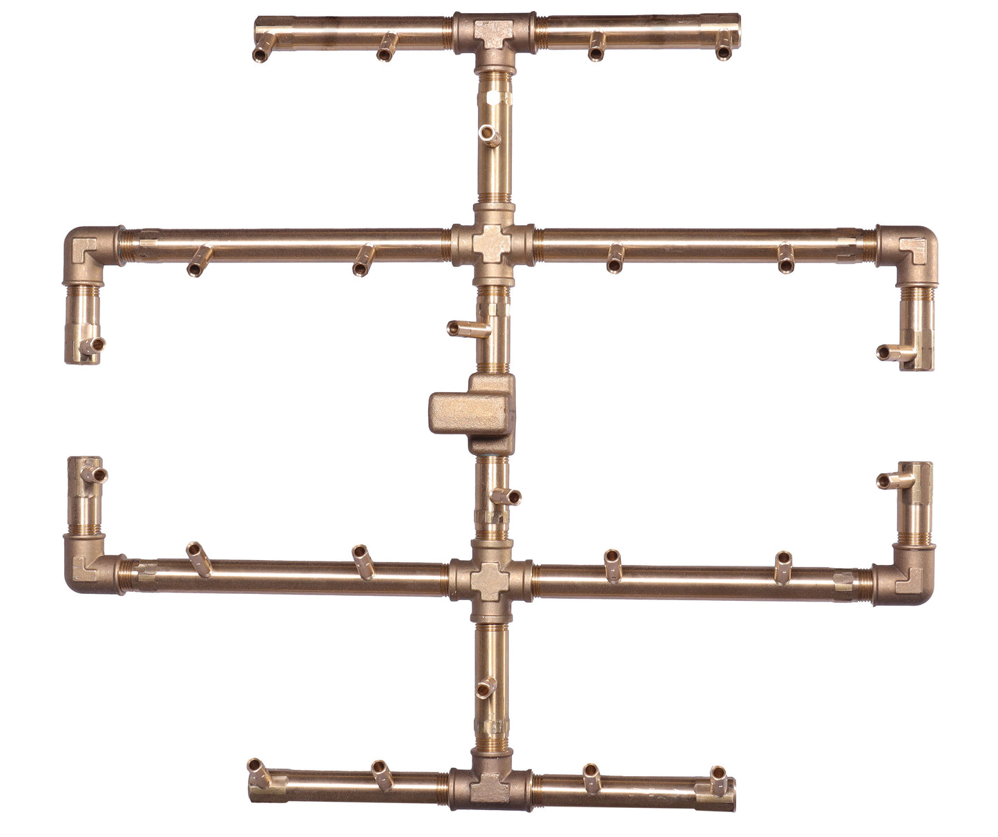 Warming Trends Original CFB290 290K BTU Natural Gas Crossfire Brass Burner With Waterstop, 36" Square Plate & Double Flex Line Kit