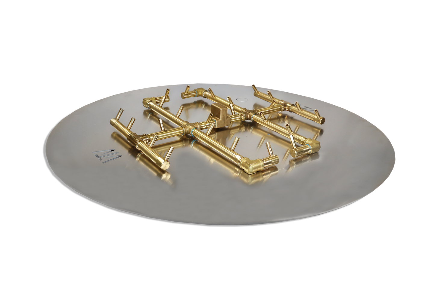 Warming Trends Original CFB290 290K BTU Natural Gas Crossfire Brass Burner With Waterstop, 36" Square Plate & Double Flex Line Kit