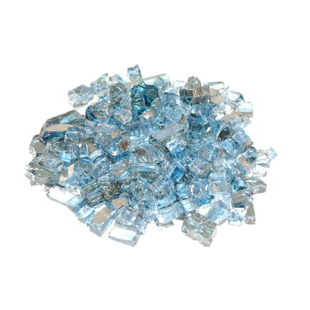 Crushed Caribbean Blue Reflective Fire Glass Media