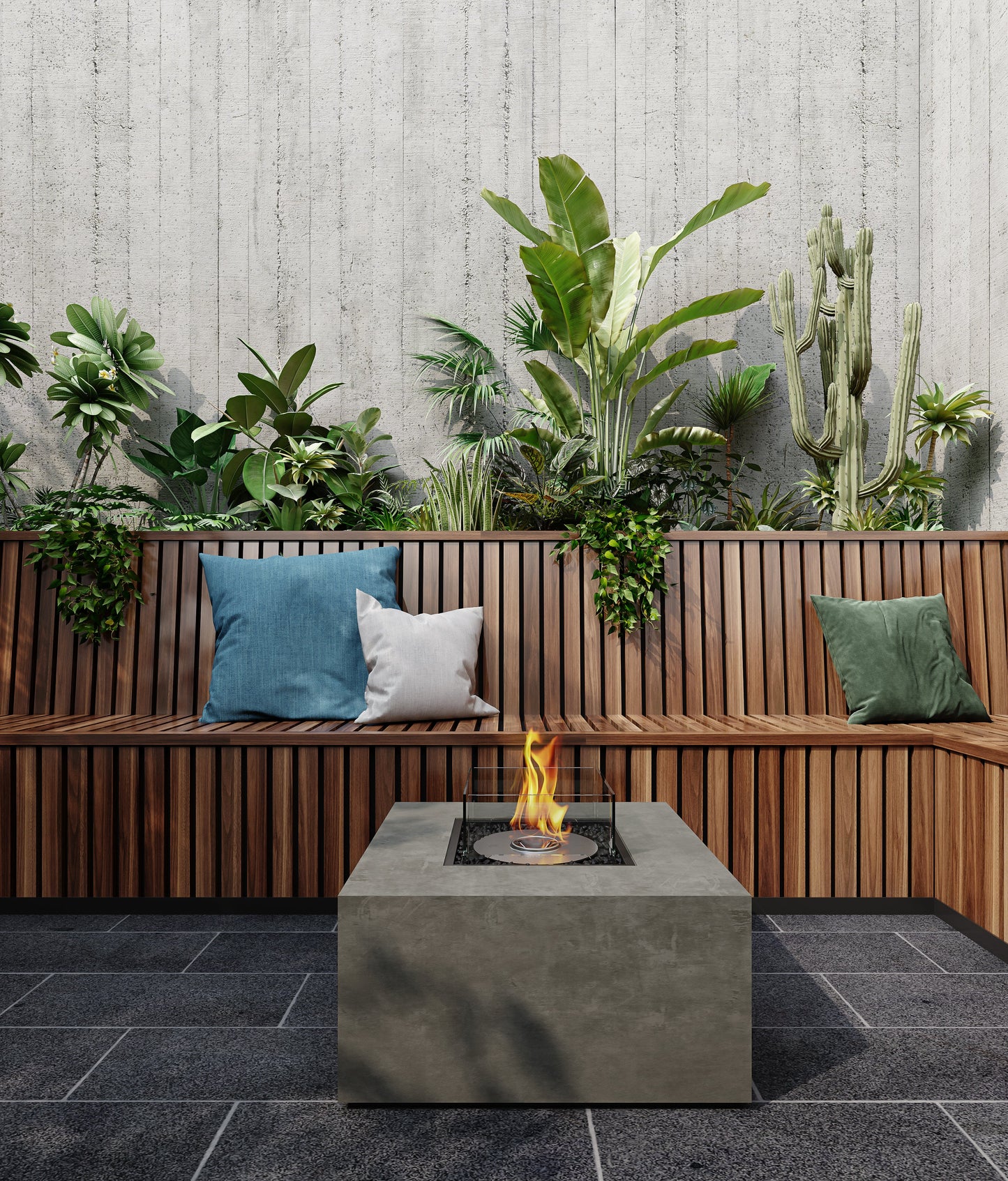 EcoSmart Fire CHASER 38" Bone Indoor Fire Pit Table with Stainless Steel Burner by Mad Design Group