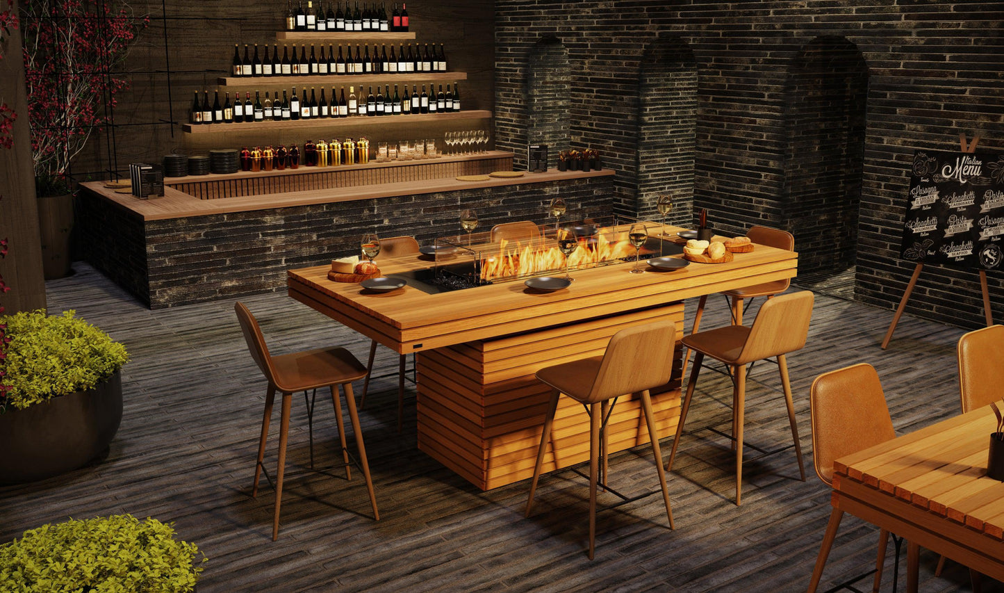 EcoSmart Fire 89" Gin 90 Bar Height Fire Pit Table with Ethanol Burner by Mad Design Group