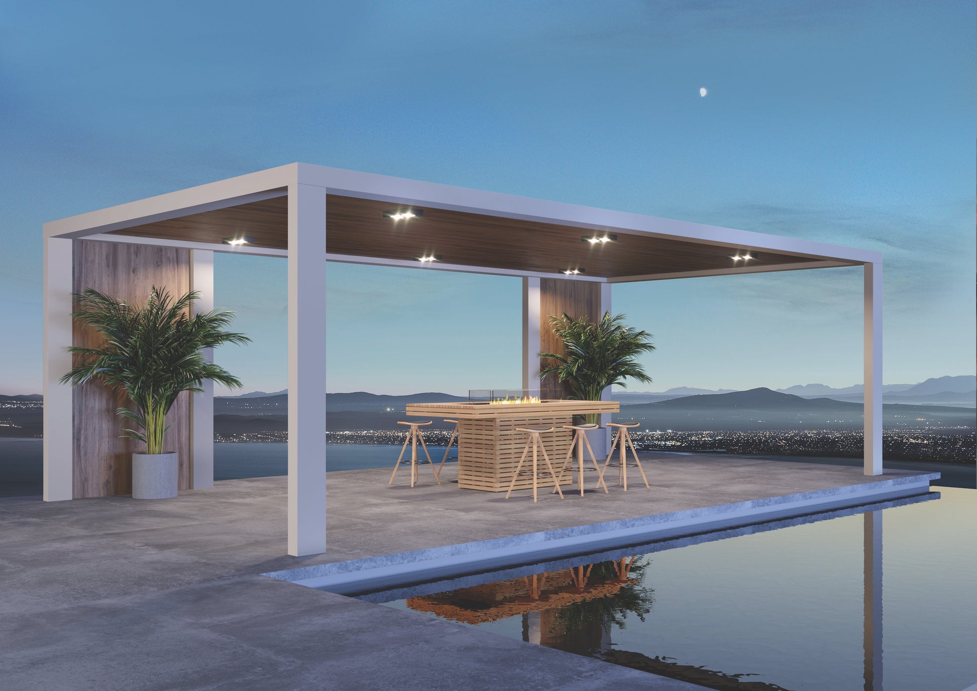 EcoSmart Fire 89" Gin 90 Bar Height Fire Pit Table with Ethanol Burner by Mad Design Group