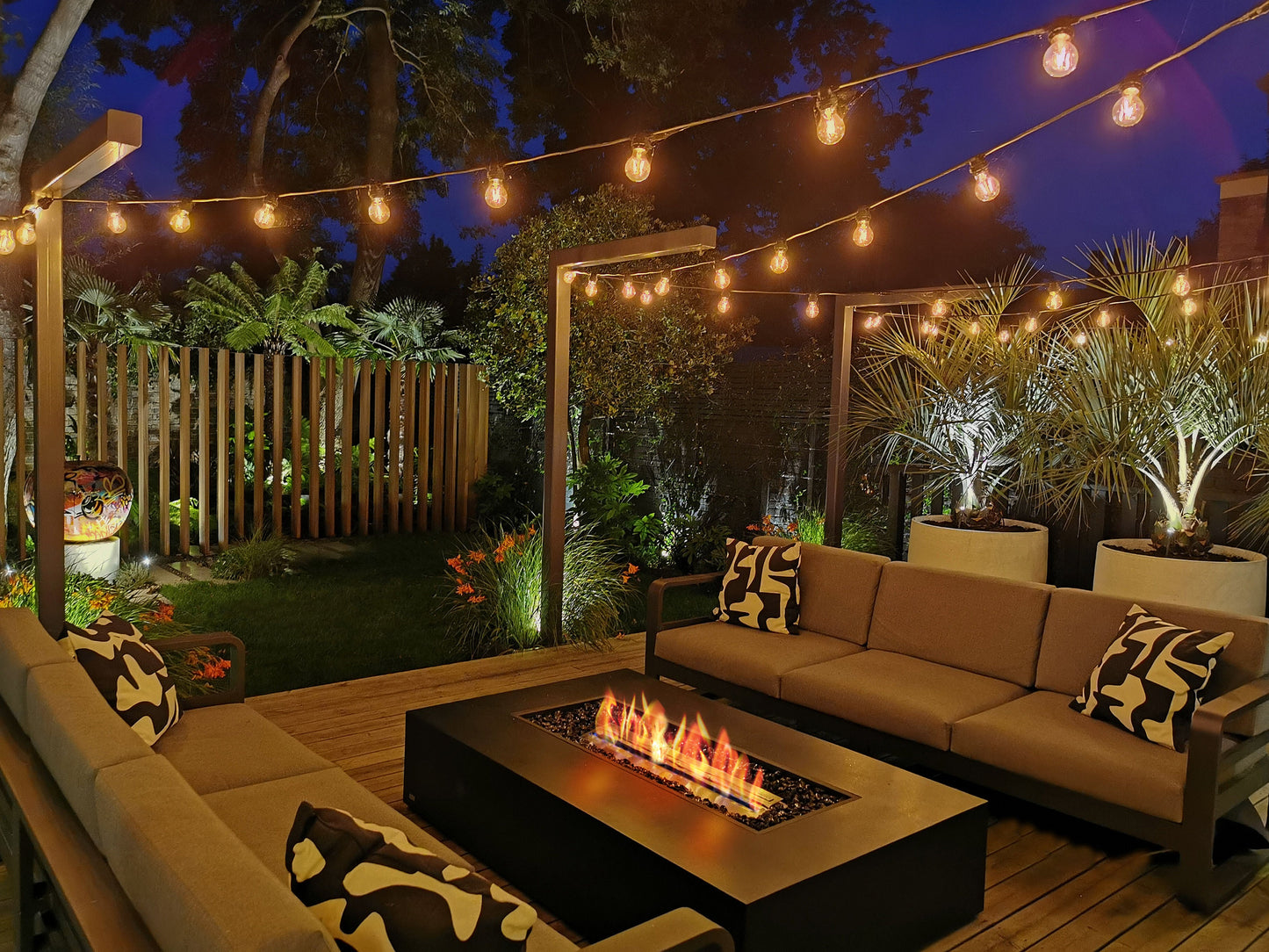 EcoSmart Fire 65" Wharf 65 Fire Pit Table with Gas LP/NG Burner by Mad Design Group