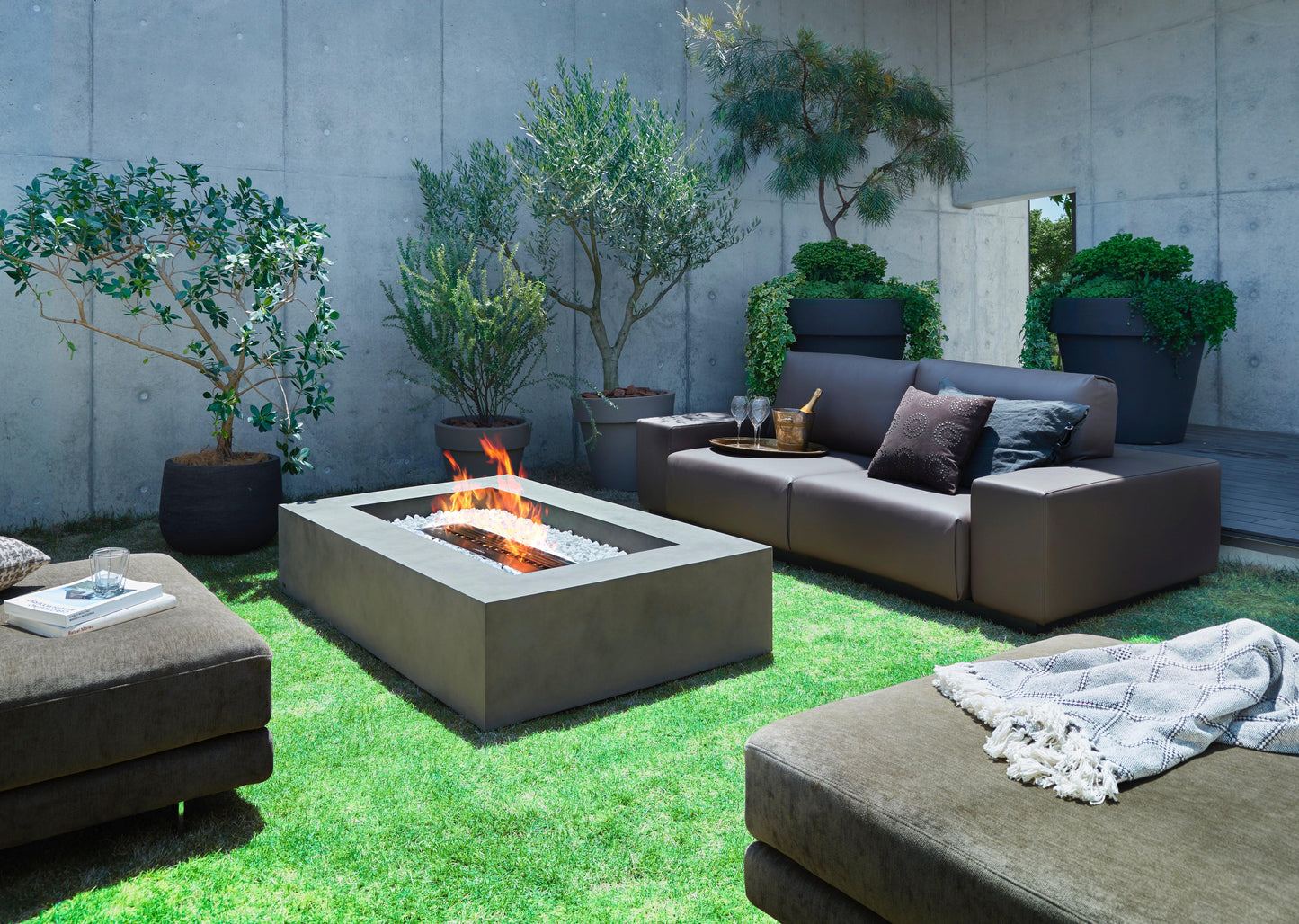 EcoSmart Fire 65" Wharf 65 Fire Pit Table with Gas LP/NG Burner by Mad Design Group