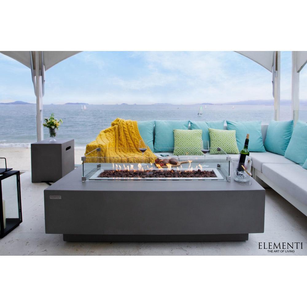 Elementi Granville 27" Rectangle Light Gray Concrete Natural Gas Fire Table