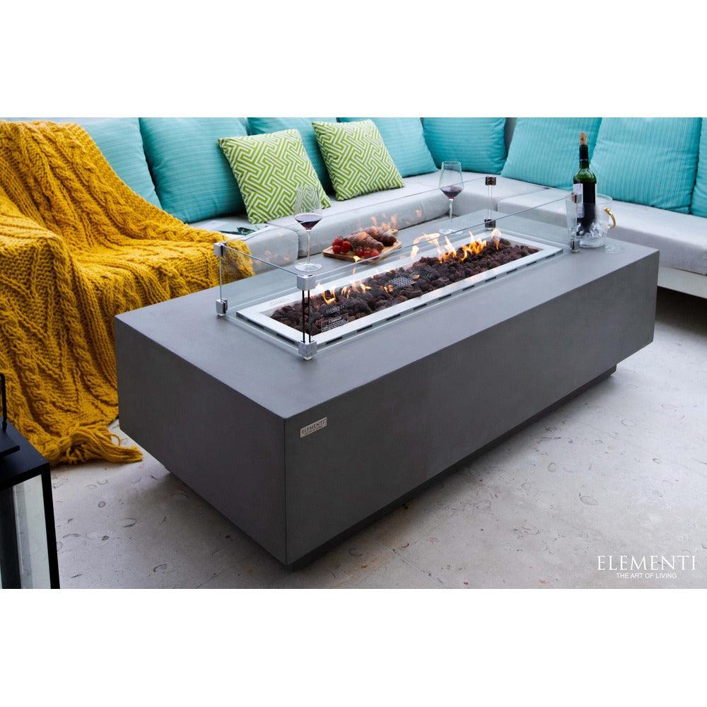 Elementi Granville 27" Rectangle Light Gray Concrete Natural Gas Fire Table
