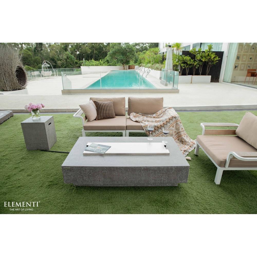 Elementi Hampton 32" Rectangle Light Gray Concrete Liquid Propane Fire Table