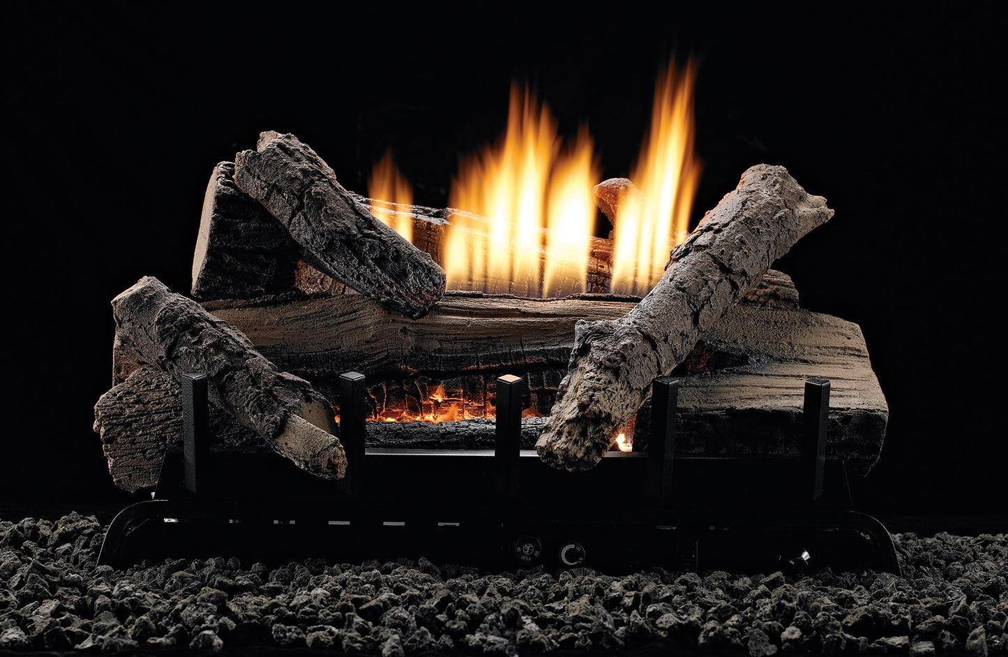Empire 30" Whiskey River Refractory Log Set With Manual Control, Natural Gas Vent-Free Contour Burner