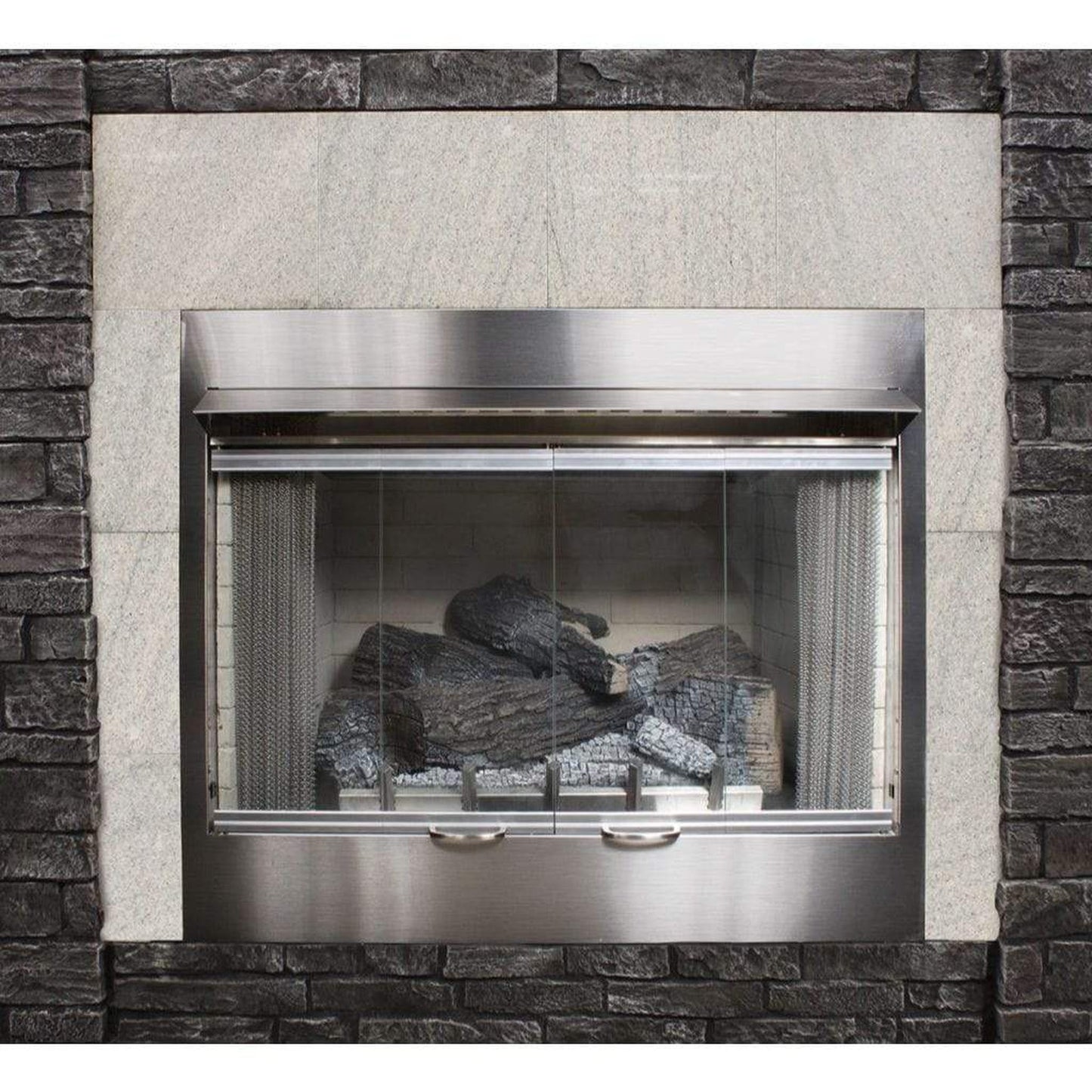 Empire Carol Rose 36" Bi-Fold Glass Door With Stainless Steel Frame for Premium Outdoor Firebox