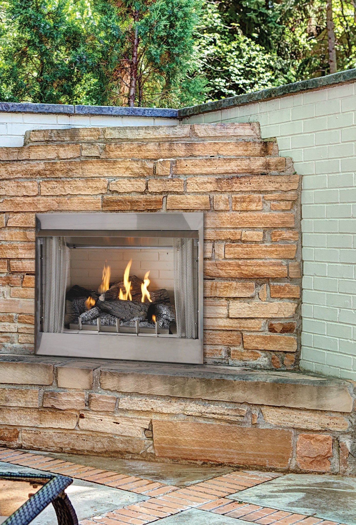 Empire Carol Rose Coastal 36" Stainless Steel Intermittent Pilot Control, Propane Gas Traditional Premium Outdoor Fireplace