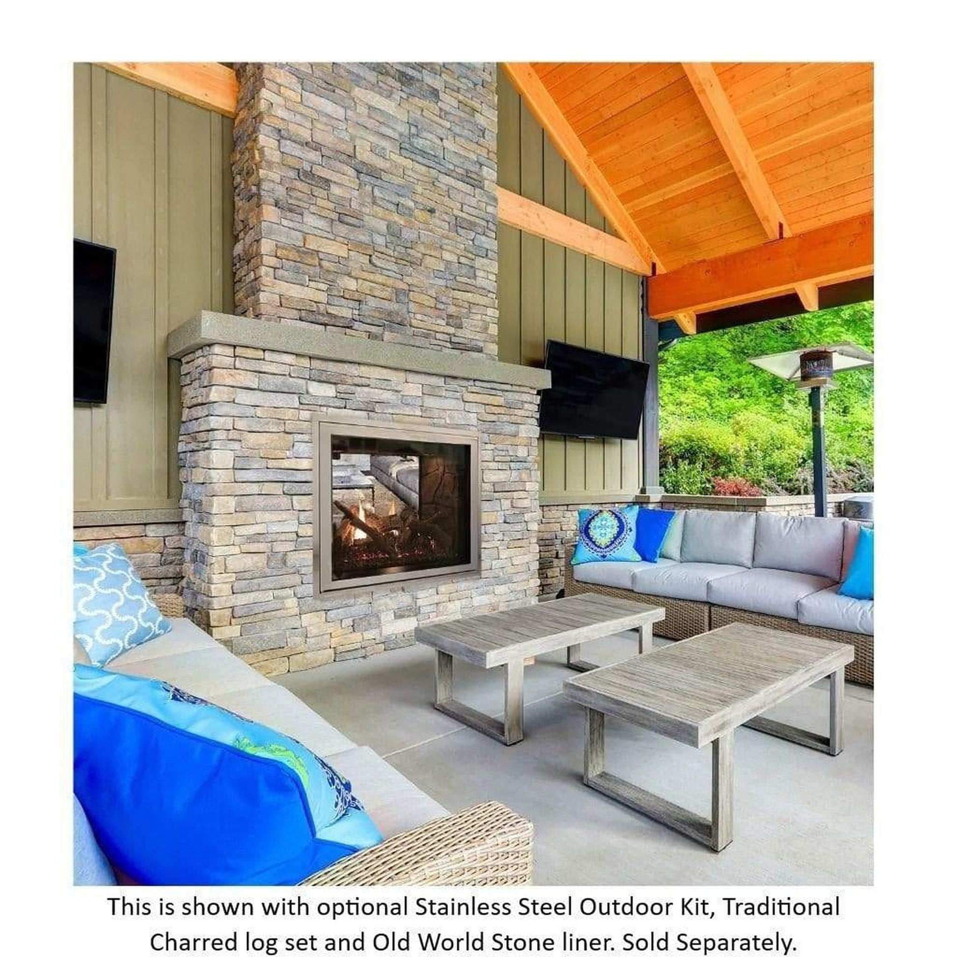 Empire Rushmore 40" TruFlame Clean Face, Natural Gas Direct Vent See-Through Fireplace