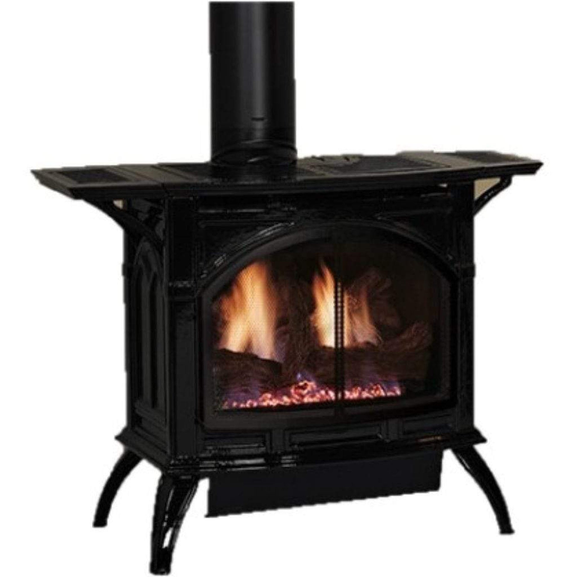 Empire Spirit 28" Porcelain Black Finish Millivolt Control With On/Off Switch, Natural Gas Direct Vent Cast Iron Medium Stove