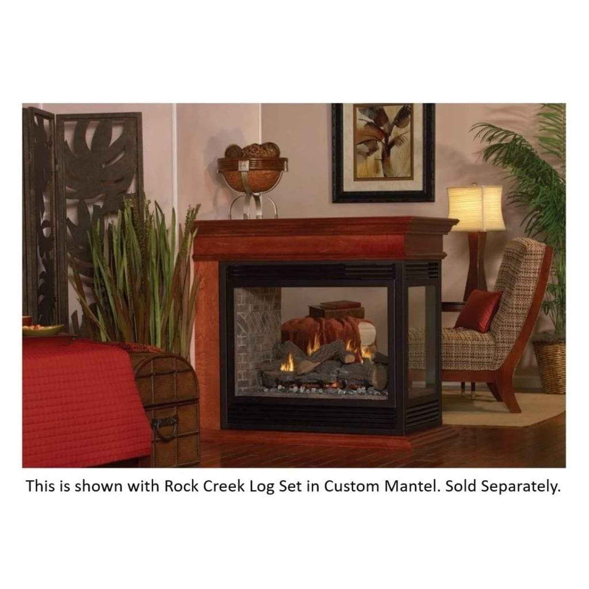 Empire Tahoe 36" Millivolt Control With On/Off Switch, Natural Gas Direct Vent Premium Peninsula Fireplace