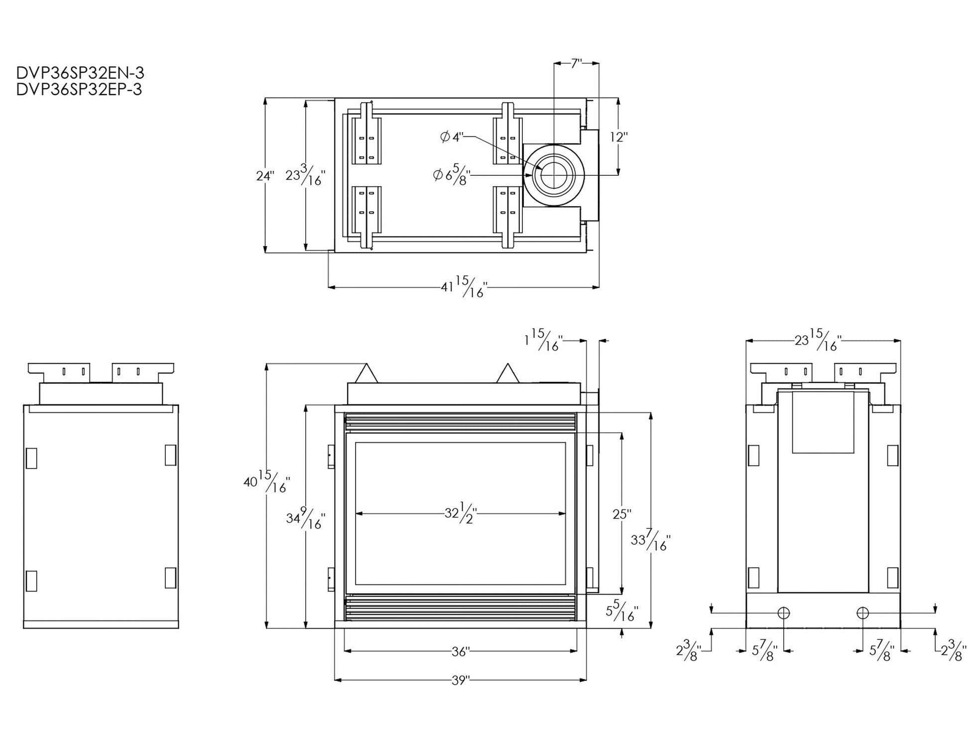 Empire Tahoe 36" Millivolt Control With On/Off Switch, Natural Gas Direct Vent Premium See Through Fireplace