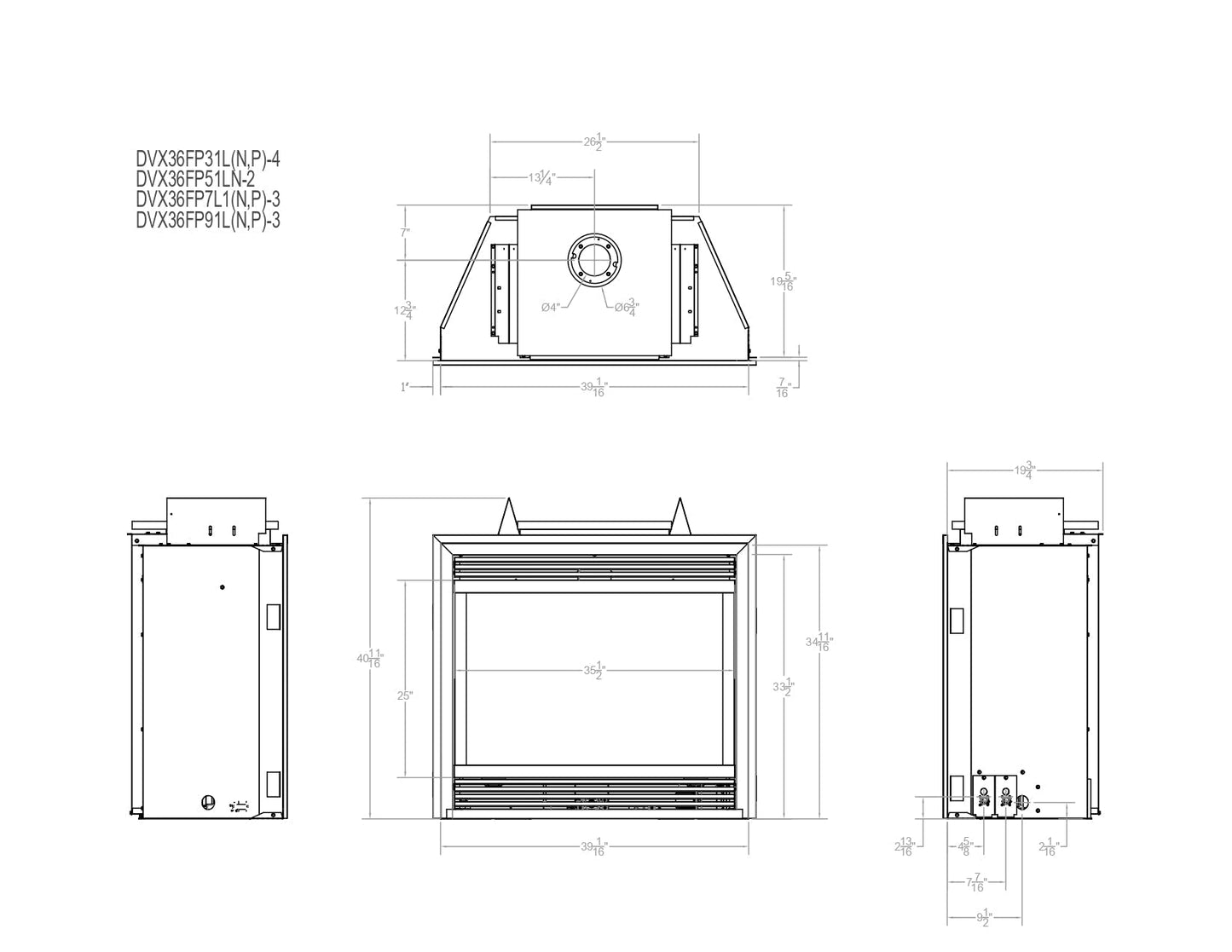 Empire Tahoe 36" Multi Function Control With On/Off Switch and Blower, Natural Gas Direct Vent Luxury Fireplace