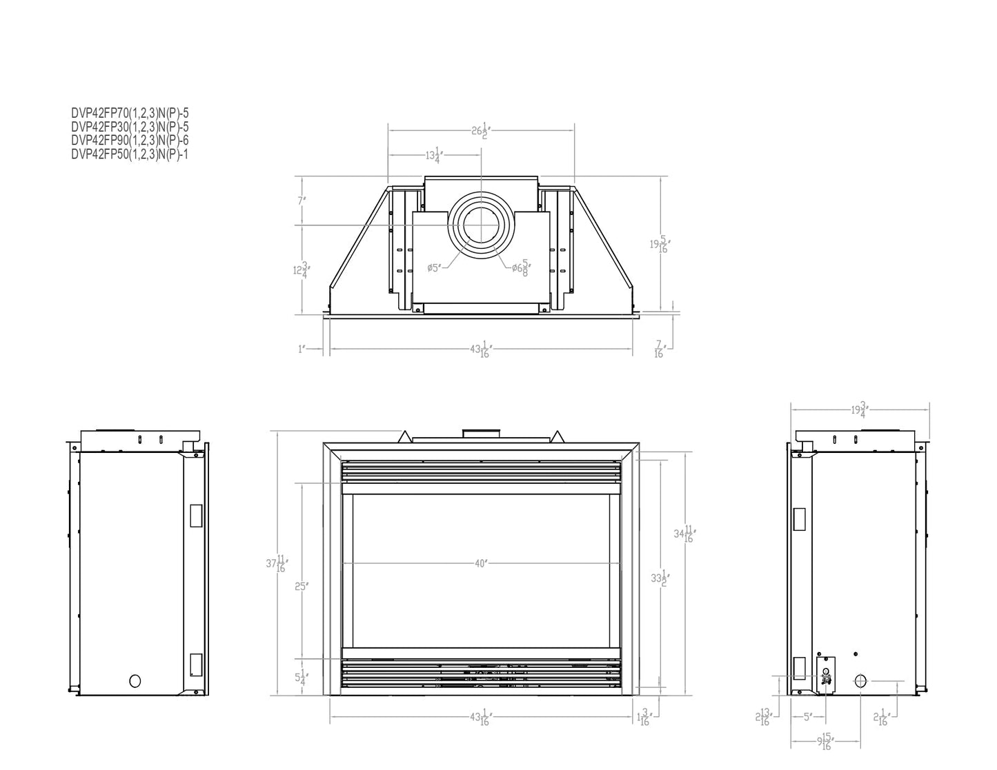 Empire Tahoe 42" Multi Function Control With Blower, Natural Gas Direct Vent Premium Fireplace