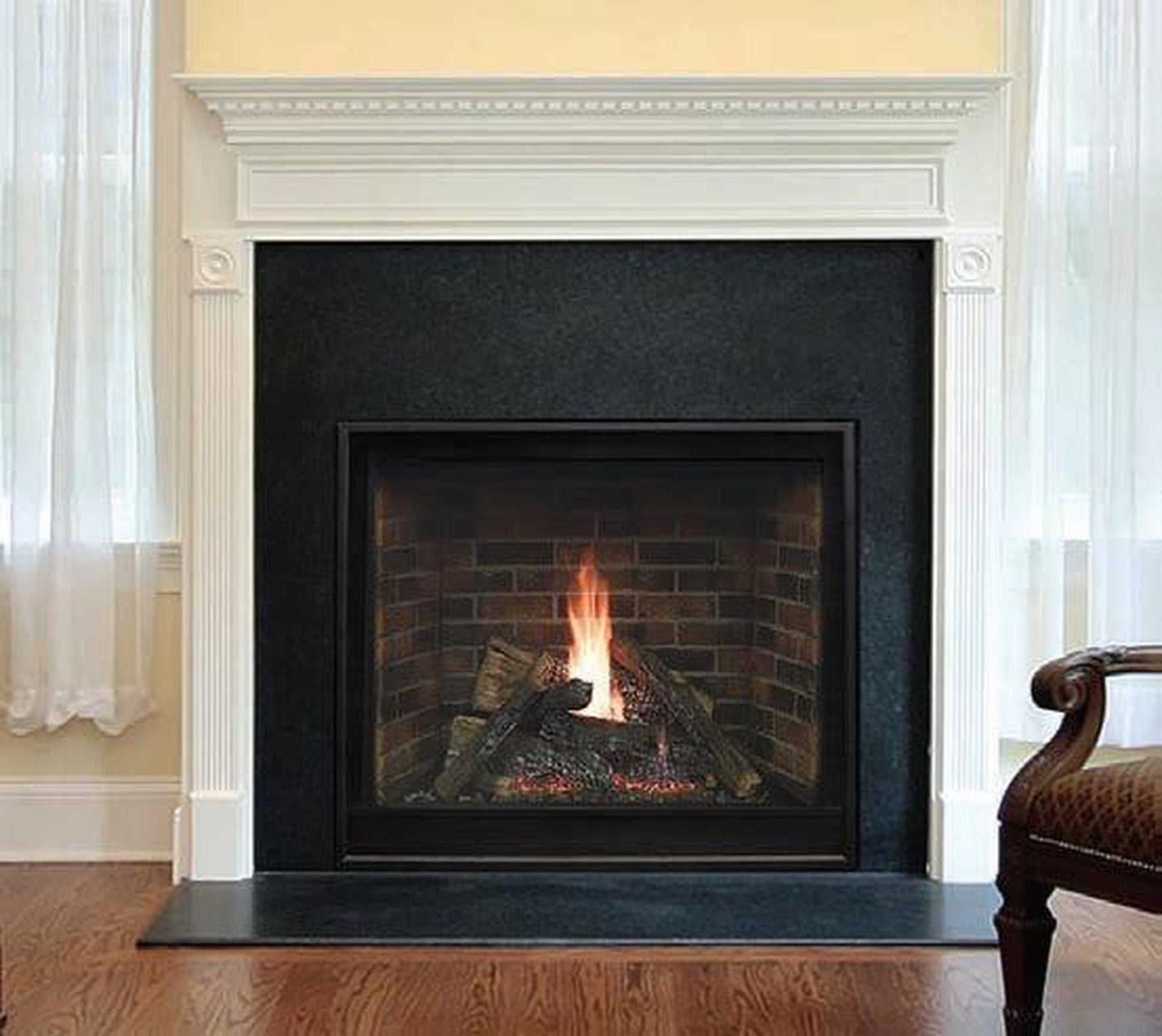 Empire Tahoe Clean Face 36" Millivolt Control With On/Off Switch, Natural Gas Direct Vent Traditional Premium Fireplace