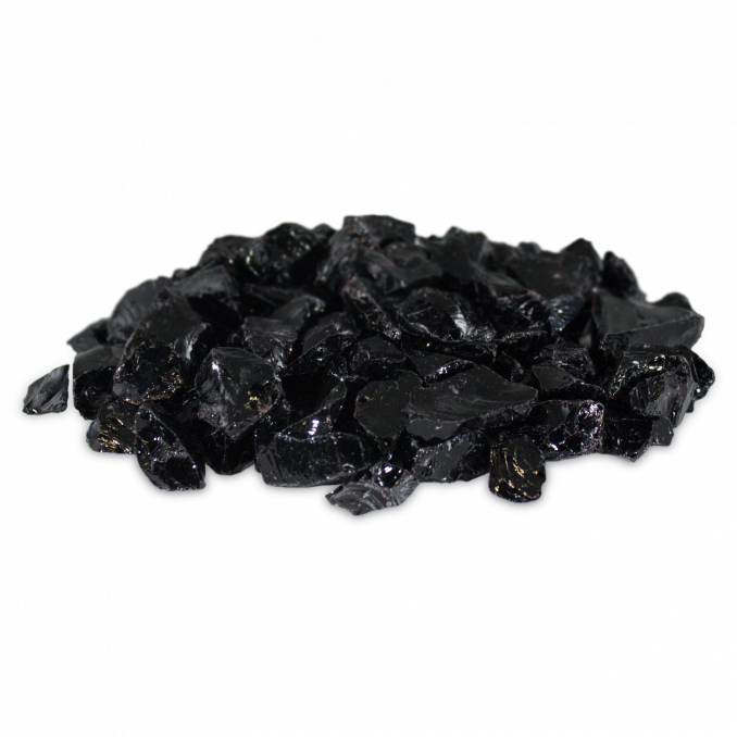Firegear 10 Lbs. Large Black Reflective Broken Fire Glass