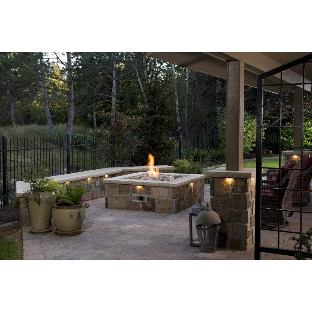 Firegear Pro Series 20" Square Drop-In Pan Propane Gas Fire Pit Burner Kit With Match Throw Ignition System