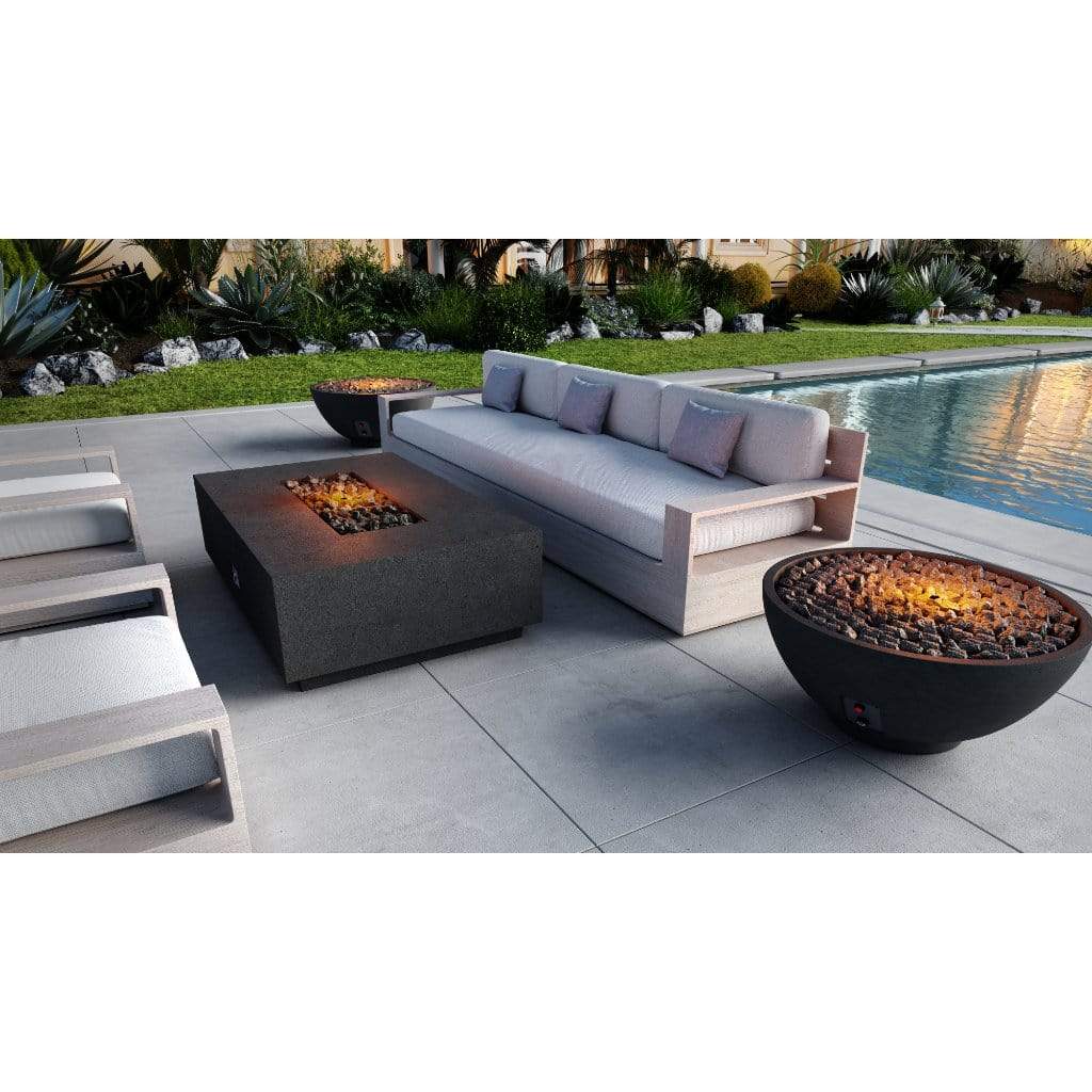 Firegear Sanctuary 3 30" Raven Round Natural Gas Fire Pit Bowl With Match Throw Ignition System