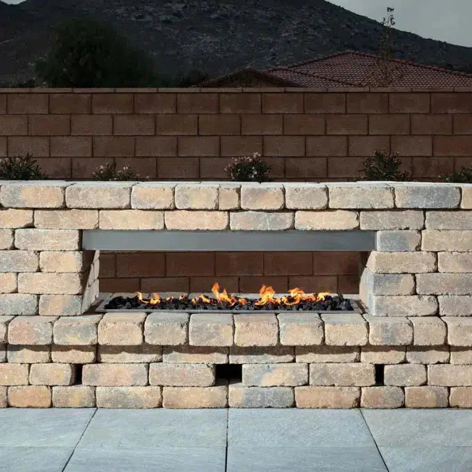 Firegear Kalea Bay Non-LED 48" Linear Outdoor Stainless Steel Vent-Free Natural Gas Fireplace