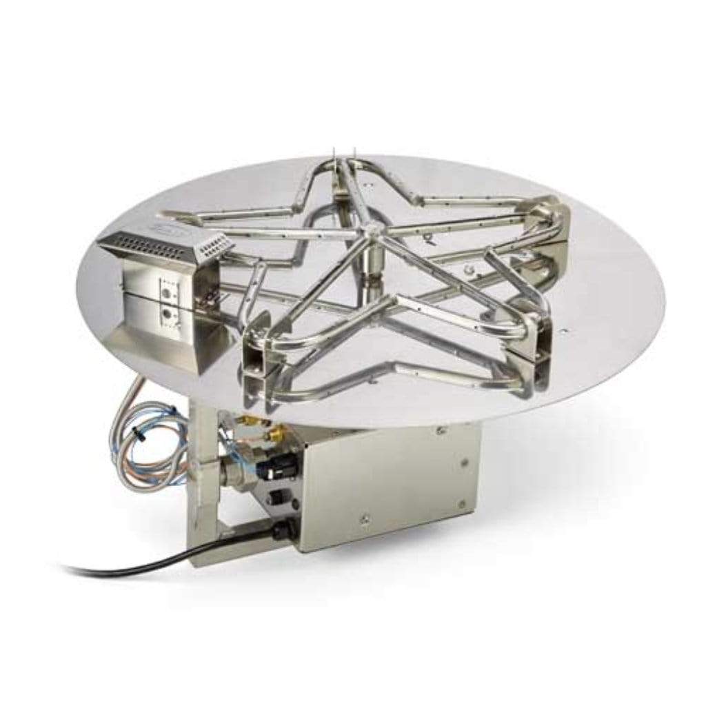 HPC 14" 120VAC Natural Gas Round Flat Pan Fire Pit Insert With On/Off Electronic Ignition