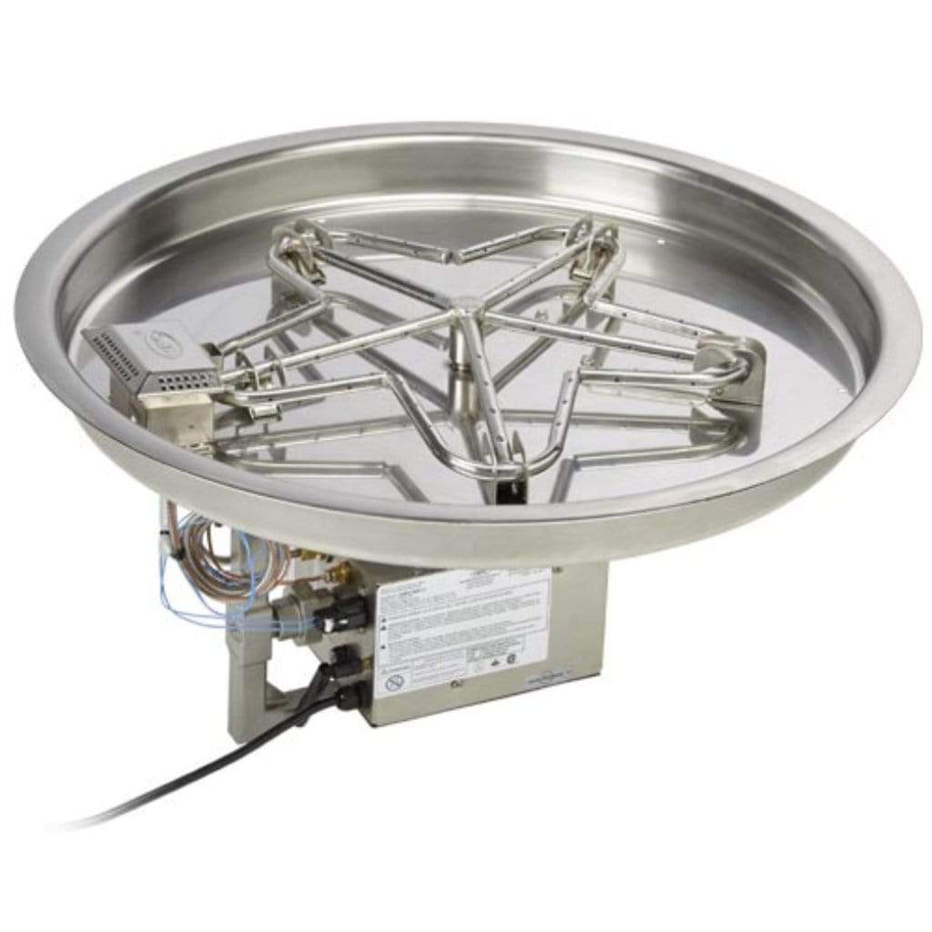 HPC 19" 120VAC Round Bowl Pan Natural Gas Standard Fire Pit Insert With On/Off Electronic Ignition