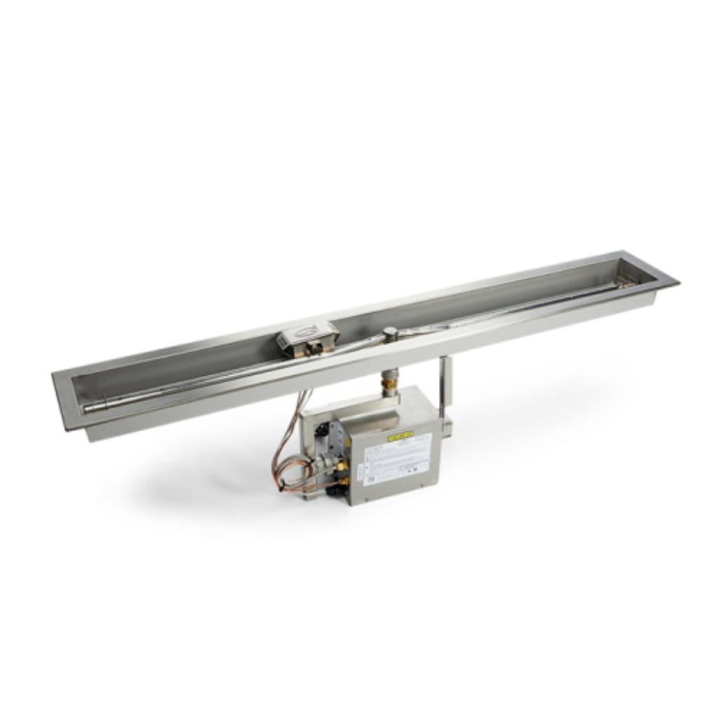 HPC 24" 120VAC Linear Trough Natural Gas Standard Fire Pit Insert With On/Off Electronic Ignition
