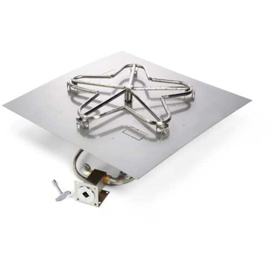 HPC 24" Square Flat Pan Match Lit Ignition Fire Pit Insert