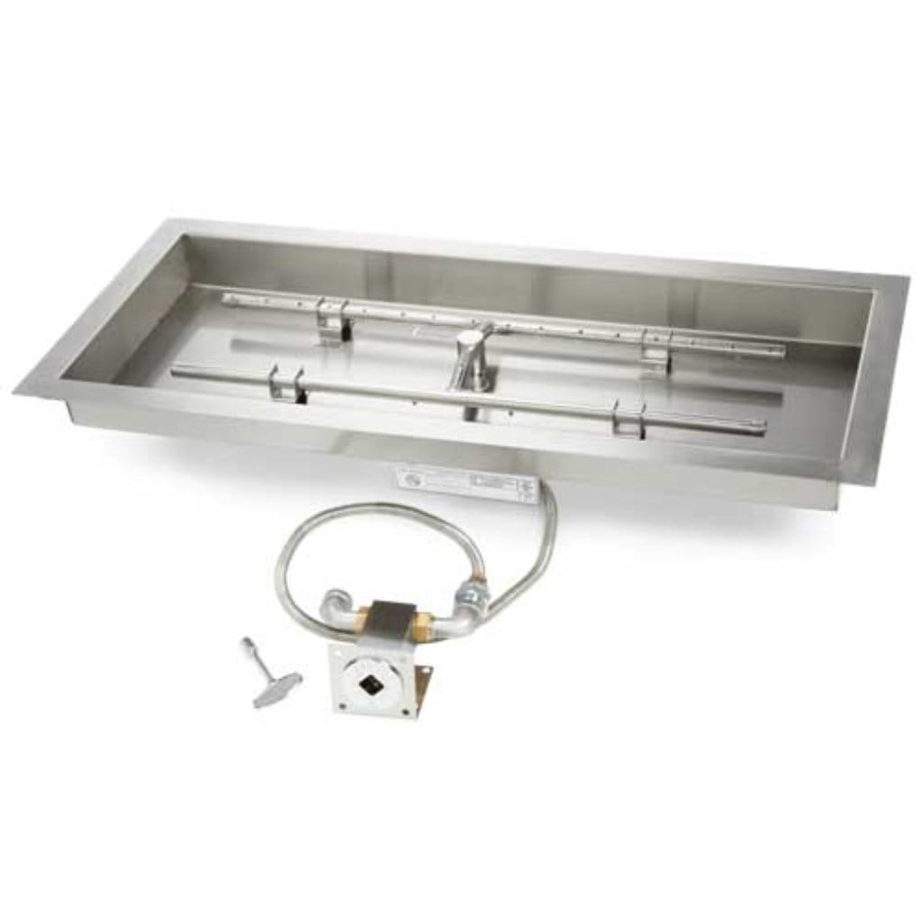 HPC 24" x 12" Rectangle H-Burner Bowl Pan Match Lit Ignition Fire Pit Insert