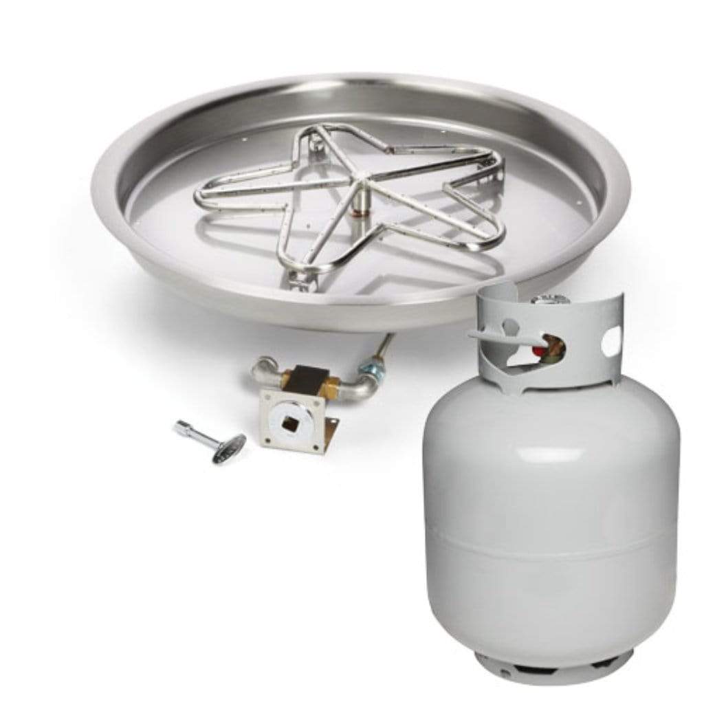 HPC 25" Round Bowl Pan Match Lit Ignition Fire Pit Insert with Small Tank