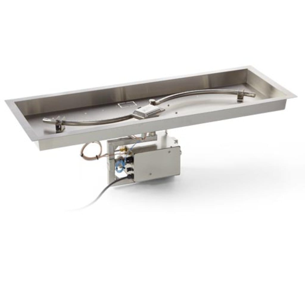 HPC 42"x14" Rectangle S-Burner Bowl Pan Electronic Ignition Fire Pit Insert