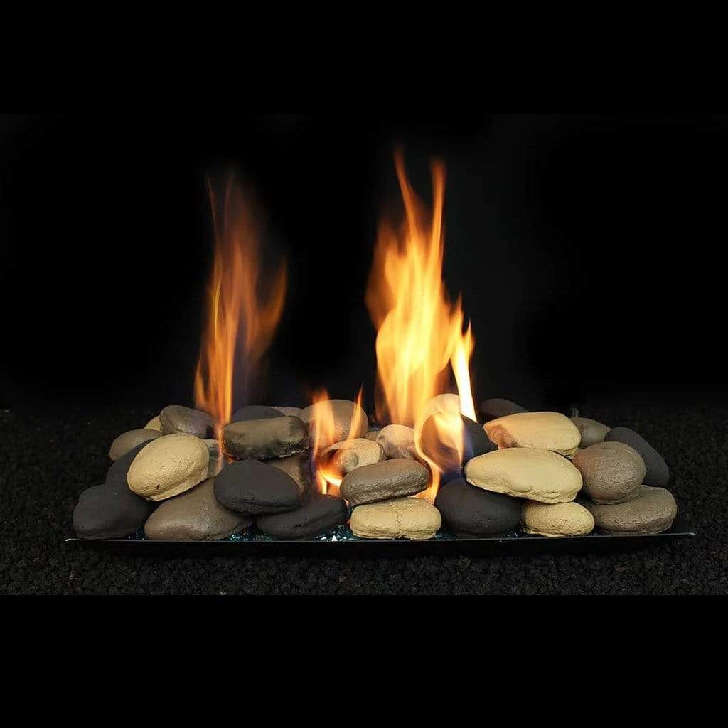 Hargrove 18" Beige Blazing River Stones Set for Full Pan Burner