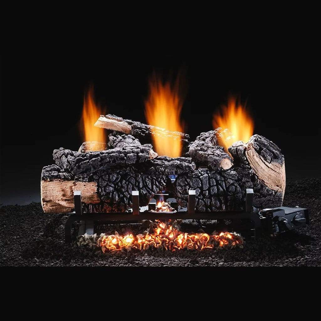 Hargrove 24" Cumberland Char Vent-Free Propane Gas Log Set With Electronic Ignition Valve