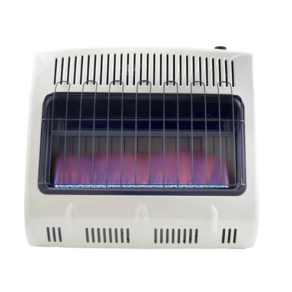 Heatstar 31" 30,000 BTU Blue Flame Vent Free Natural Gas Heater With Thermostat and Blower