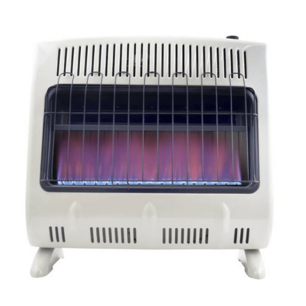 Heatstar 31" 30,000 BTU Blue Flame Vent Free Natural Gas Heater With Thermostat and Blower