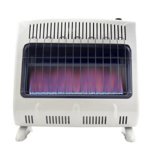Heatstar 31" 30,000 BTU Blue Flame Vent Free Natural Gas Heater With Thermostat and Blower