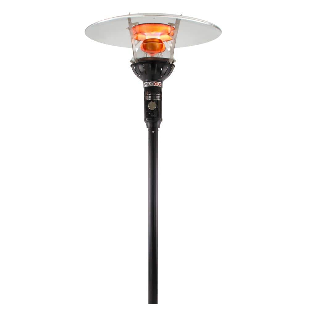 IR Energy evenGLO GA301T&U Black Floor Mounted Natural Gas Patio Heater With Manual Ignition & 75" Pole