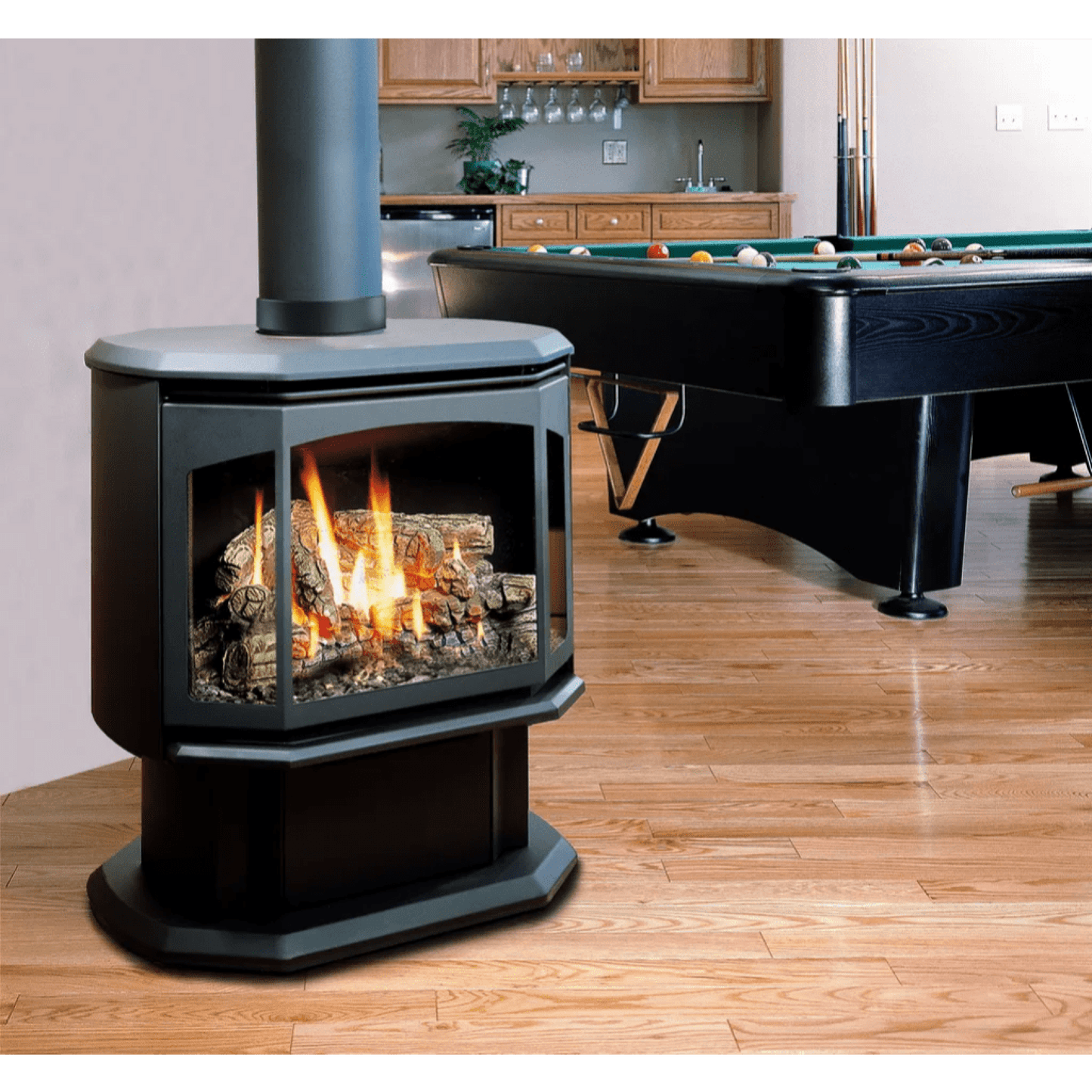 Kingsman FDV350 27" Freestanding Millivolt Control, Natural Gas Direct Vent Stove