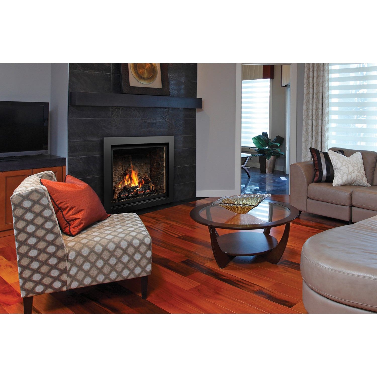 Kingsman ZCV39 39" Zero Clearance Millivolt Control, Natural Gas Direct Vent Fireplace