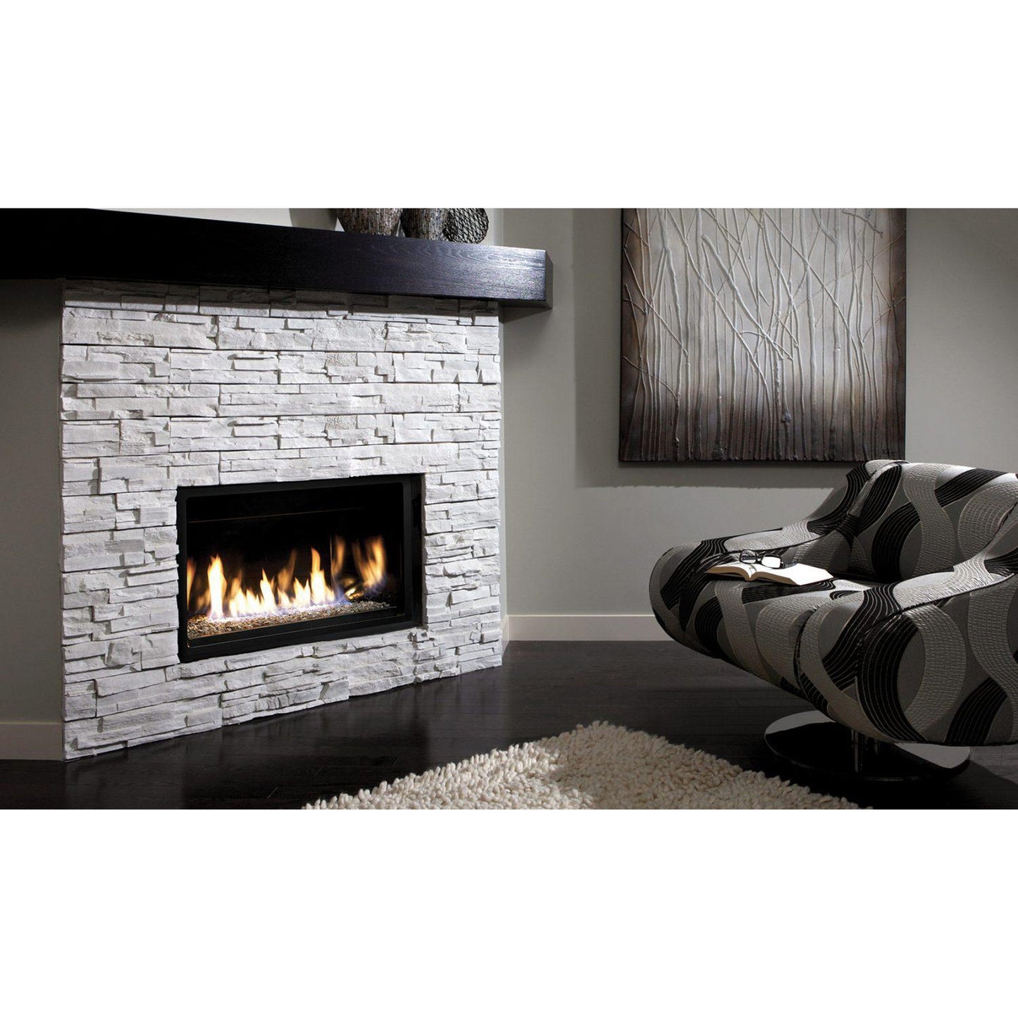 Kingsman ZCVRB3622 36" Zero Clearance Millivolt Control, Natural Gas Direct Vent Linear Fireplace