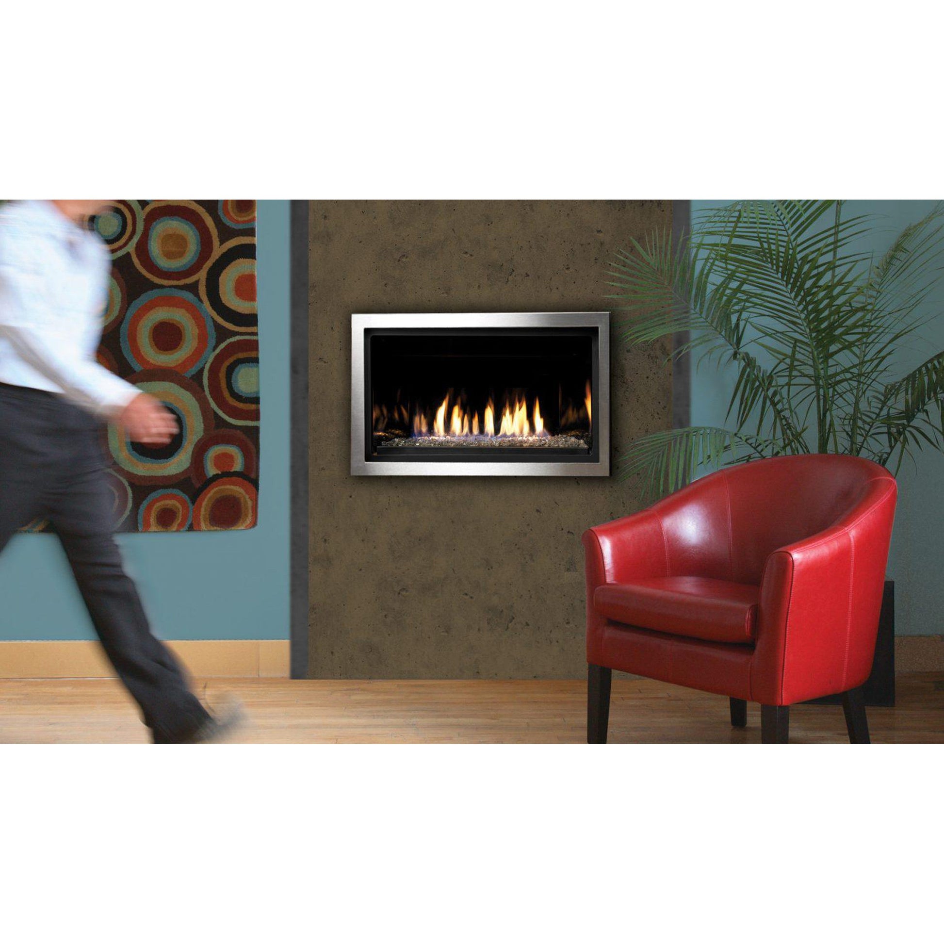 Kingsman ZCVRB3622 36" Zero Clearance Millivolt Control, Natural Gas Direct Vent Linear Fireplace