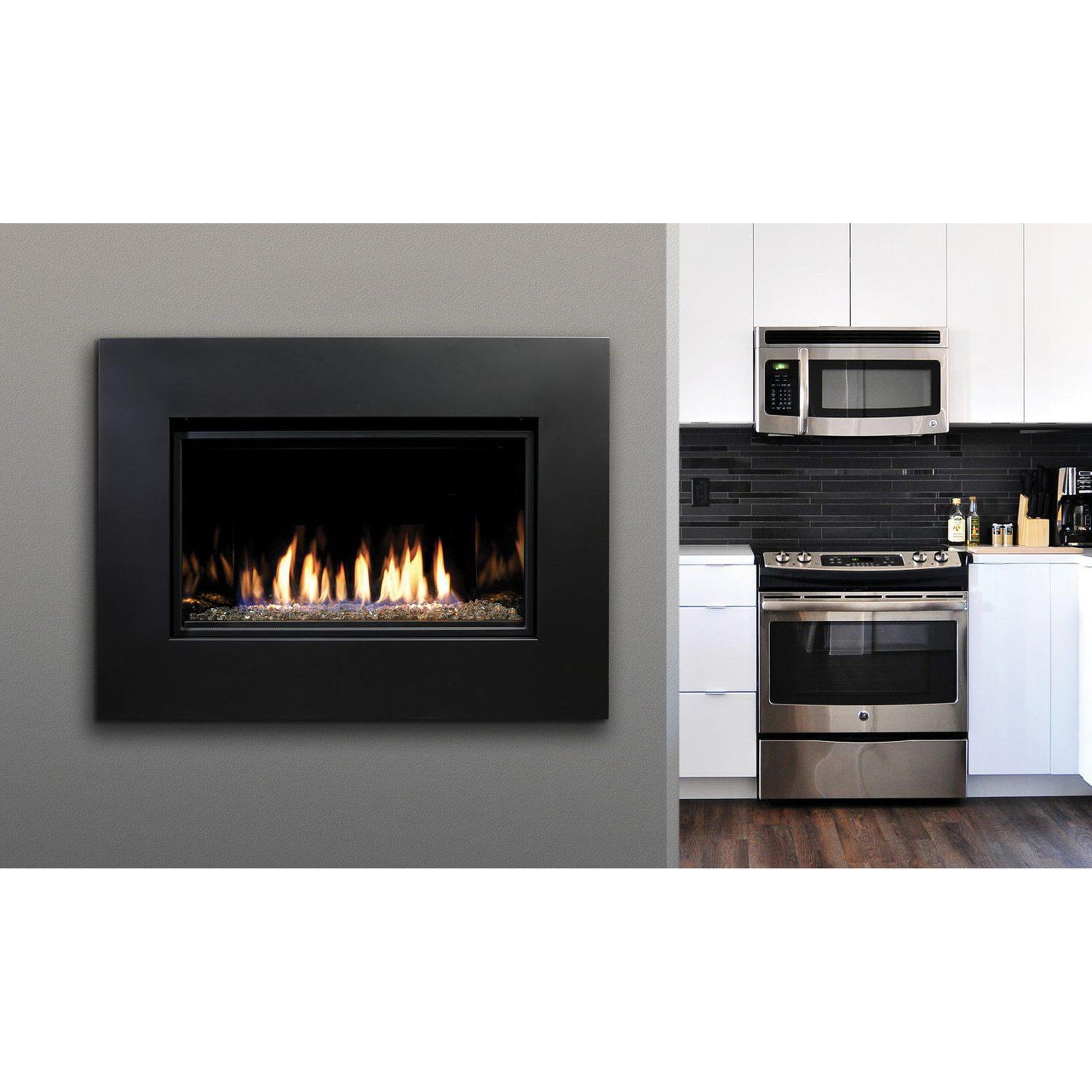 Kingsman ZCVRB3622 36" Zero Clearance Millivolt Control, Natural Gas Direct Vent Linear Fireplace