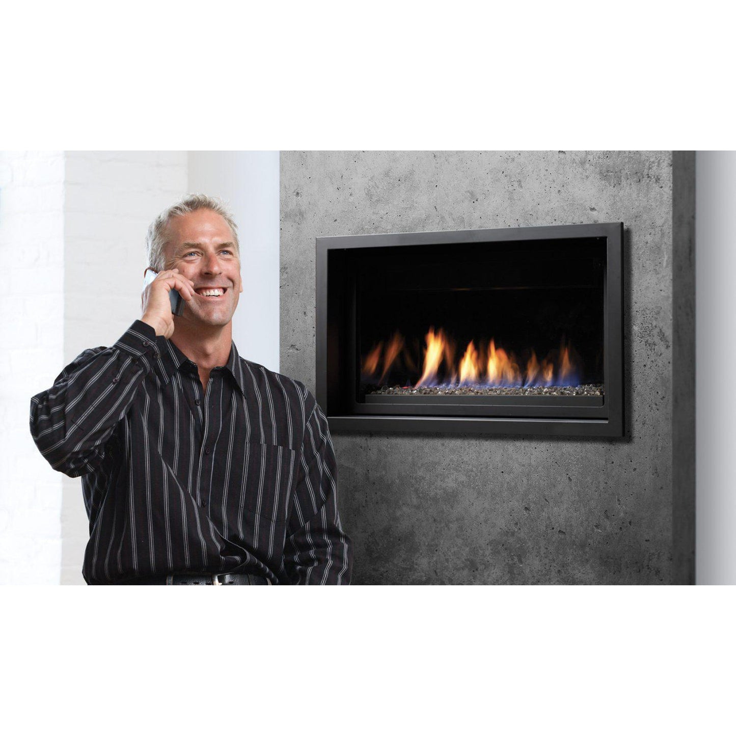 Kingsman ZCVRB3622 36" Zero Clearance Millivolt Control, Natural Gas Direct Vent Linear Fireplace
