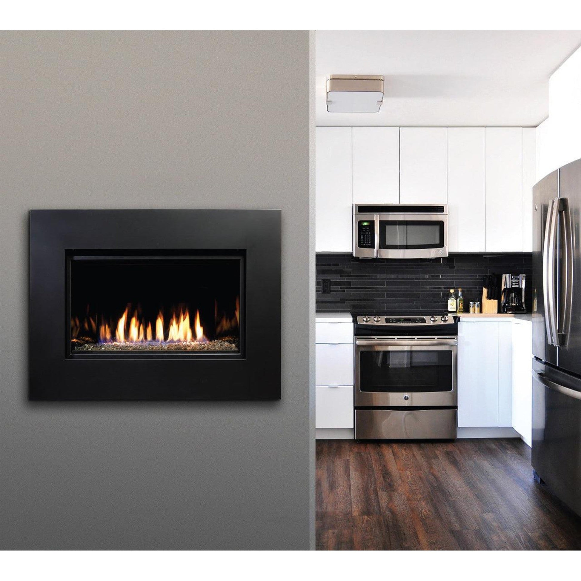 Kingsman ZCVRB3622 36" Zero Clearance Millivolt Control, Natural Gas Direct Vent Linear Fireplace